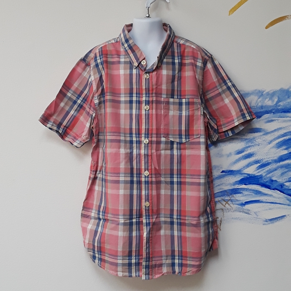 Boys Federation Shirt Size 14 Plaid Print